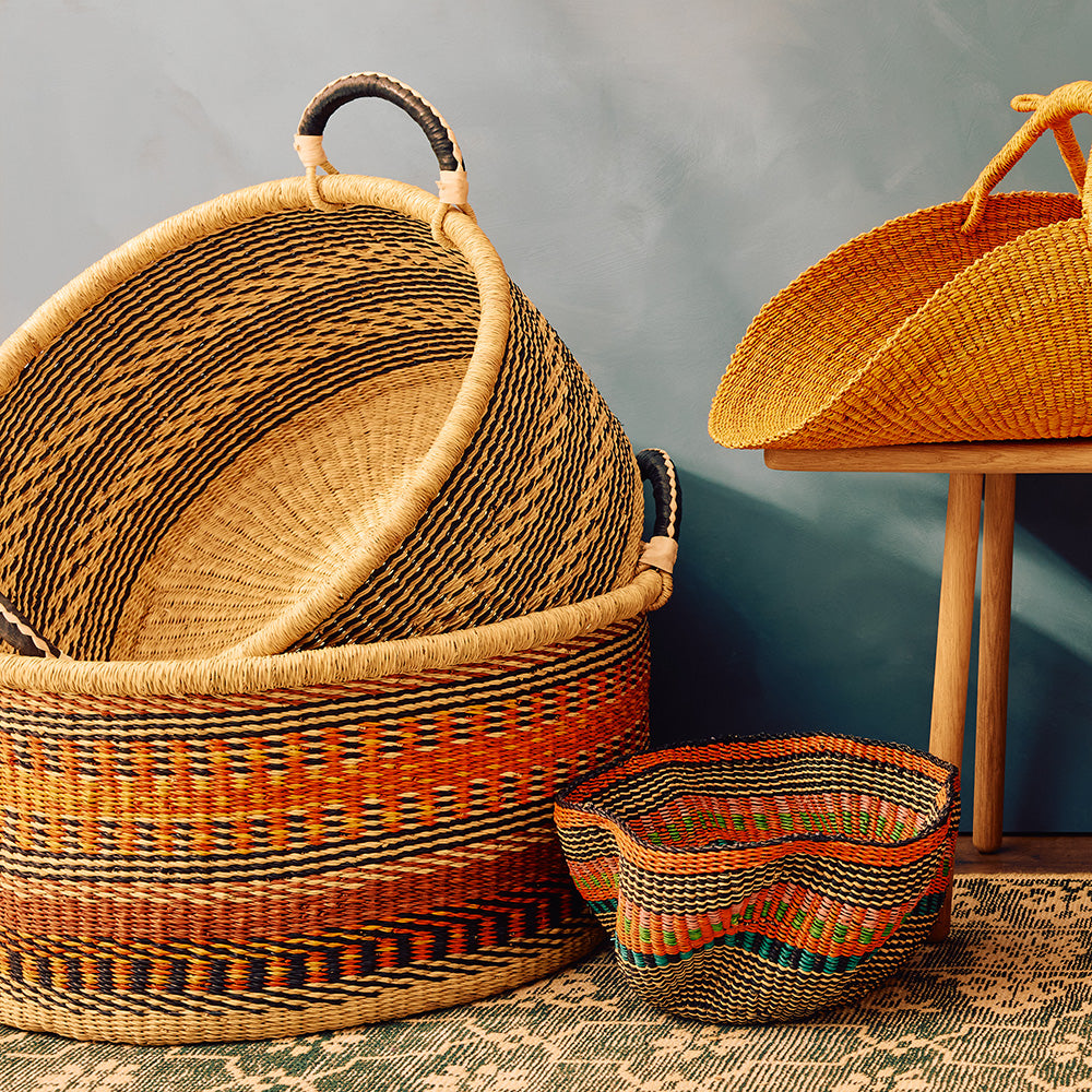 Medium Woven Short Basket