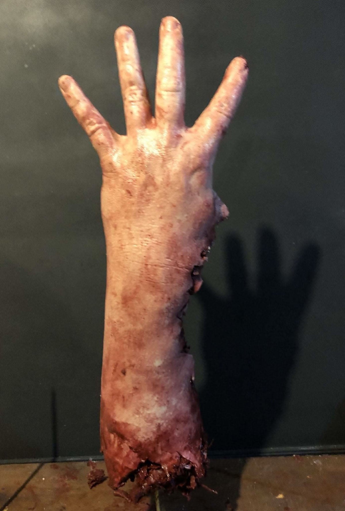 "Shark Bite Silicone Arm" Bloody Body Part Prop view 3