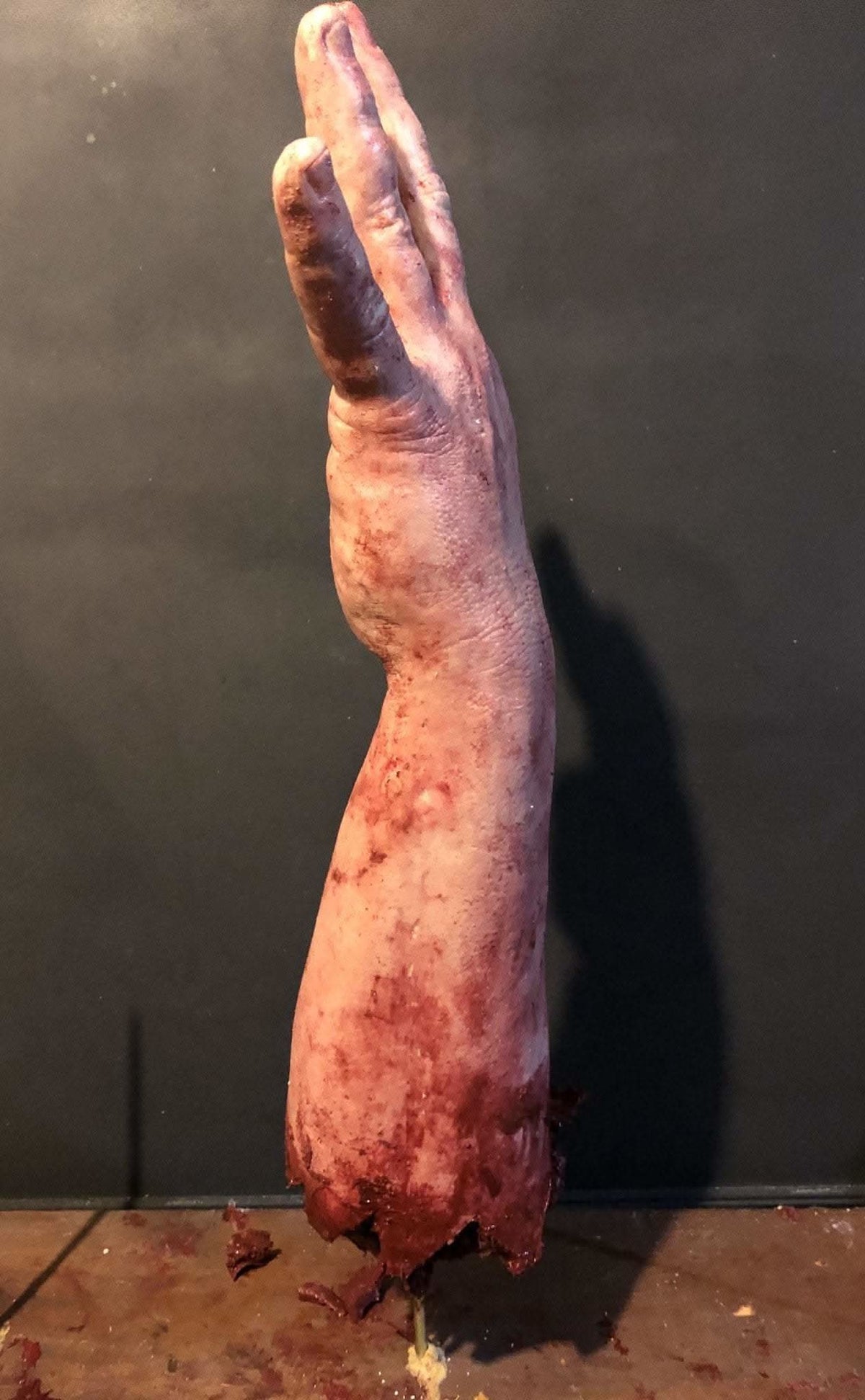 "Shark Bite Silicone Arm" Bloody Body Part Prop view 5