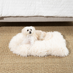 PupRug® Luxe Faux Fur Orthopedic Dog Bed - Plush Sheep Ivory