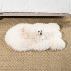 PupRug® Luxe Faux Fur Orthopedic Dog Bed - Plush Sheep Ivory