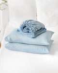 Sky blue linen-cotton sheet set
