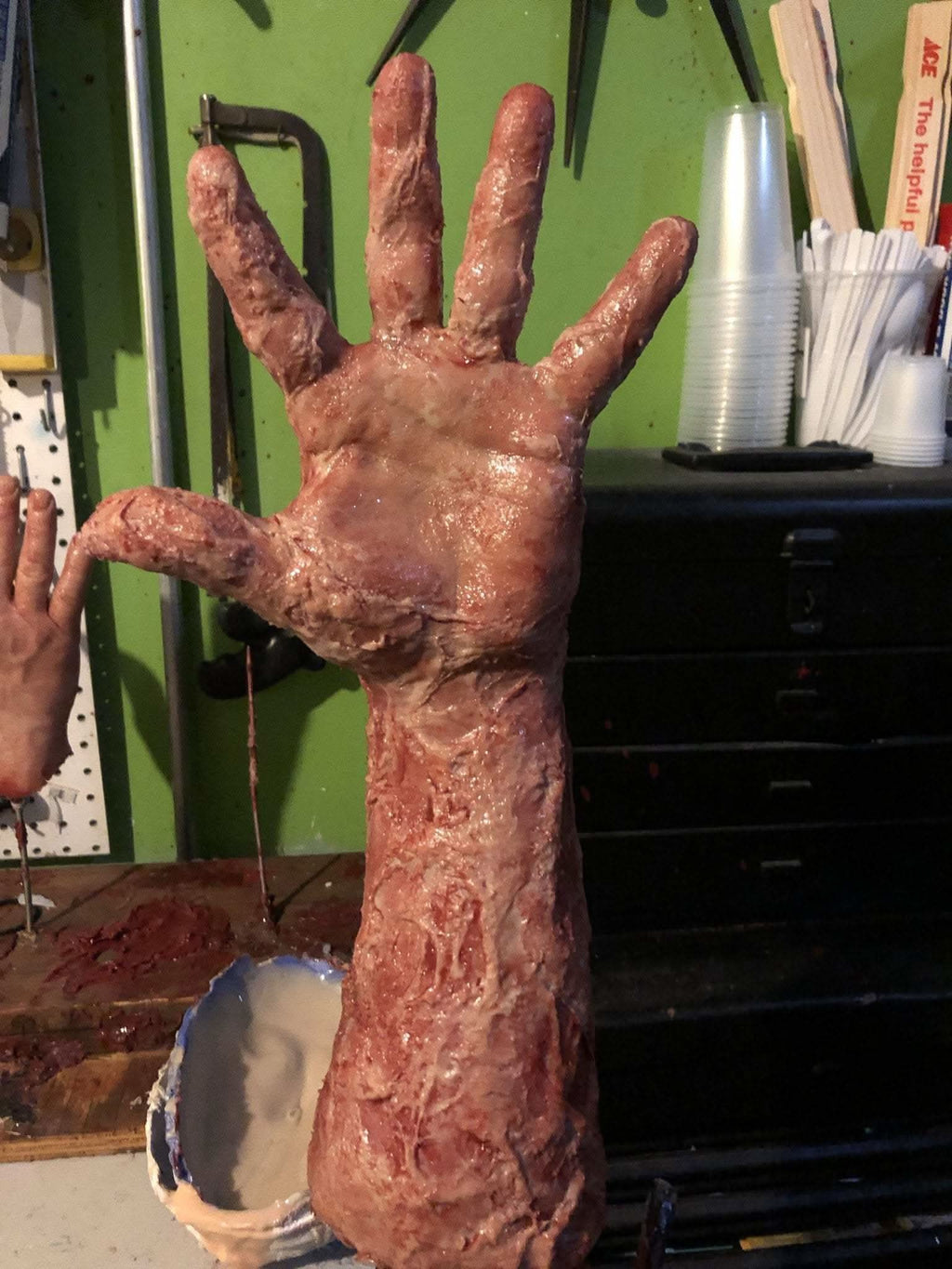 "Silicone Burned Male Arm" Body Part Halloween Prop view 2