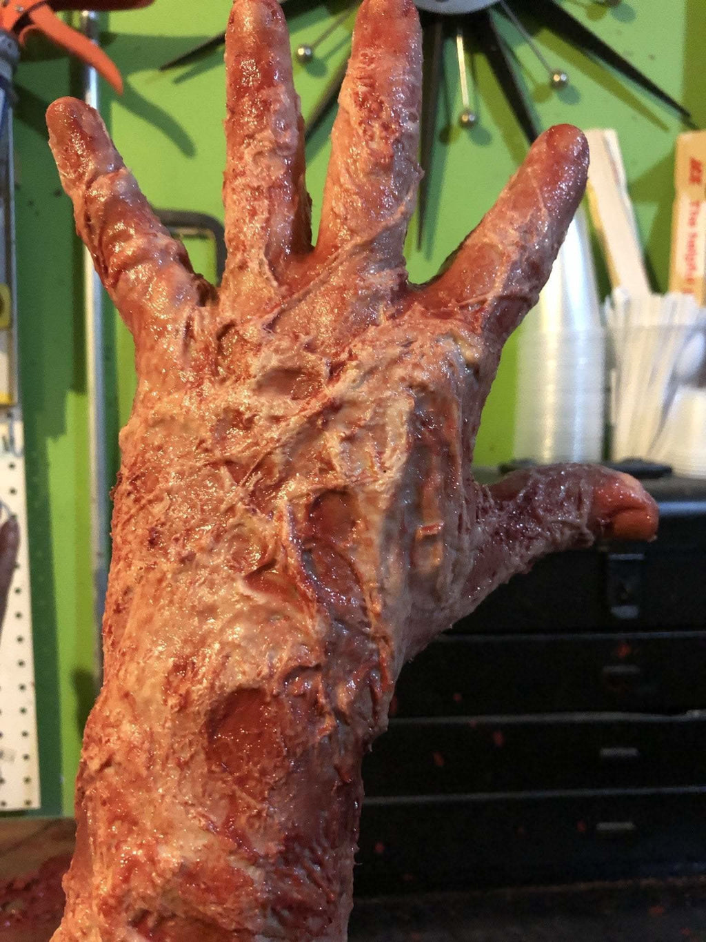 "Silicone Burned Male Arm" Body Part Halloween Prop view 3