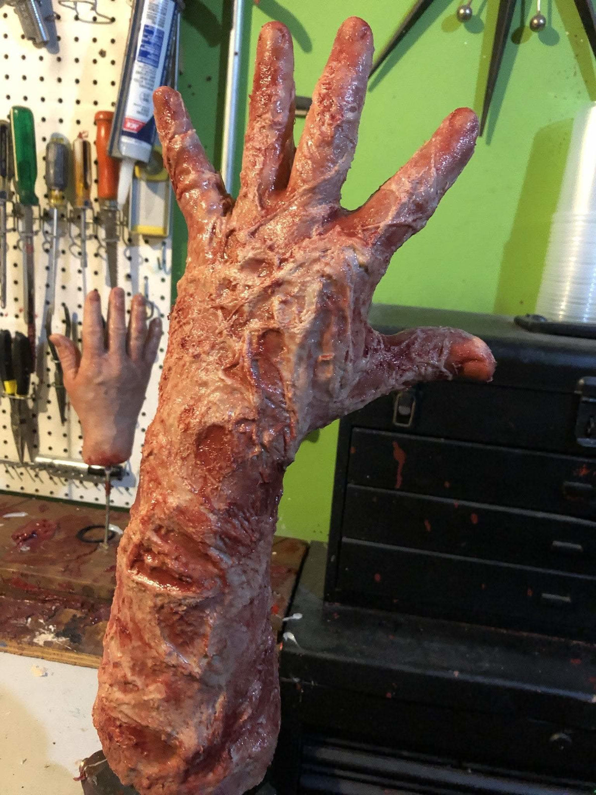 "Silicone Burned Male Arm" Body Part Halloween Prop view 4