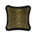 SAVANNA Velvet Medium Fringed Cushion - Auric