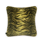 CASPIAN Velvet Large Piped Cushion - Umber