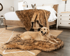 PupRug® Orthopedic Bed + Matching Waterproof Blanket Bundle- Sable Tan