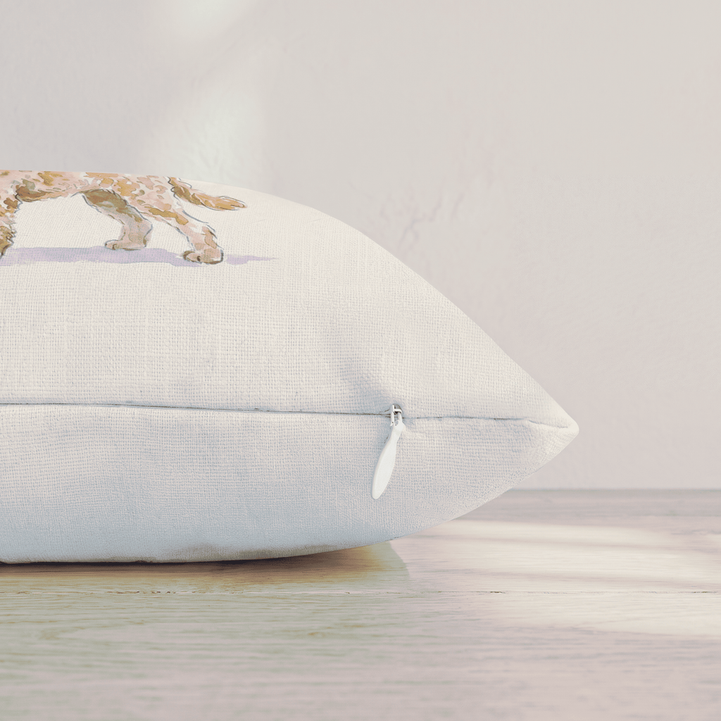 Tennis Goldendoodle Throw Pillow