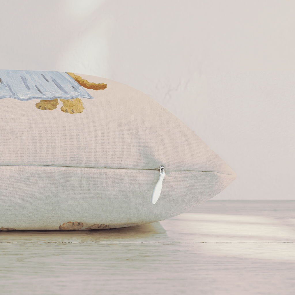 The Little Ghost Goldendoodle Throw Pillow