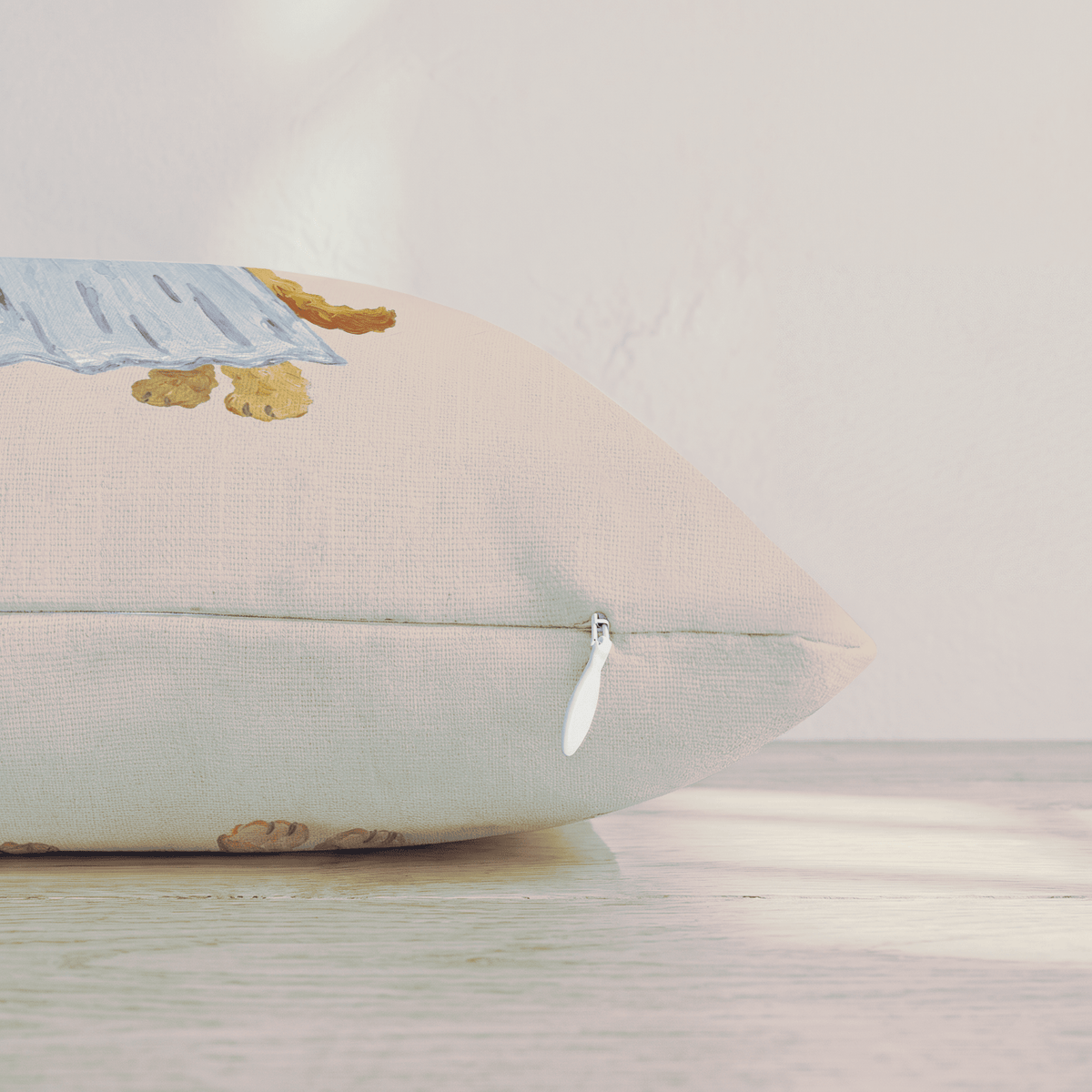 The Little Ghost Goldendoodle Throw Pillow