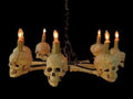 "Wagon Wheel Skull Chandelier" Haunted House Lighting Halloween decoration