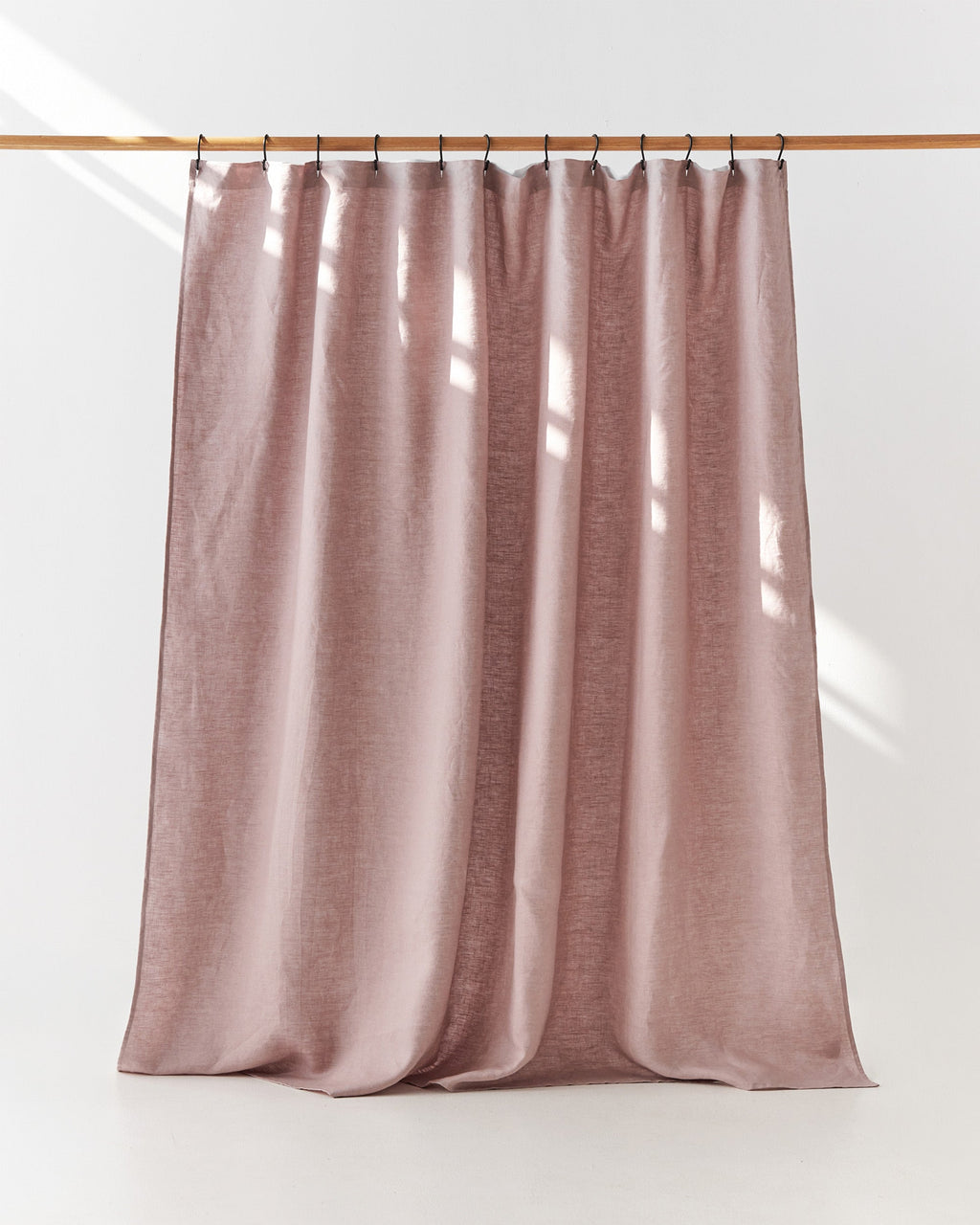 Linen Shower Curtain in Woodrose