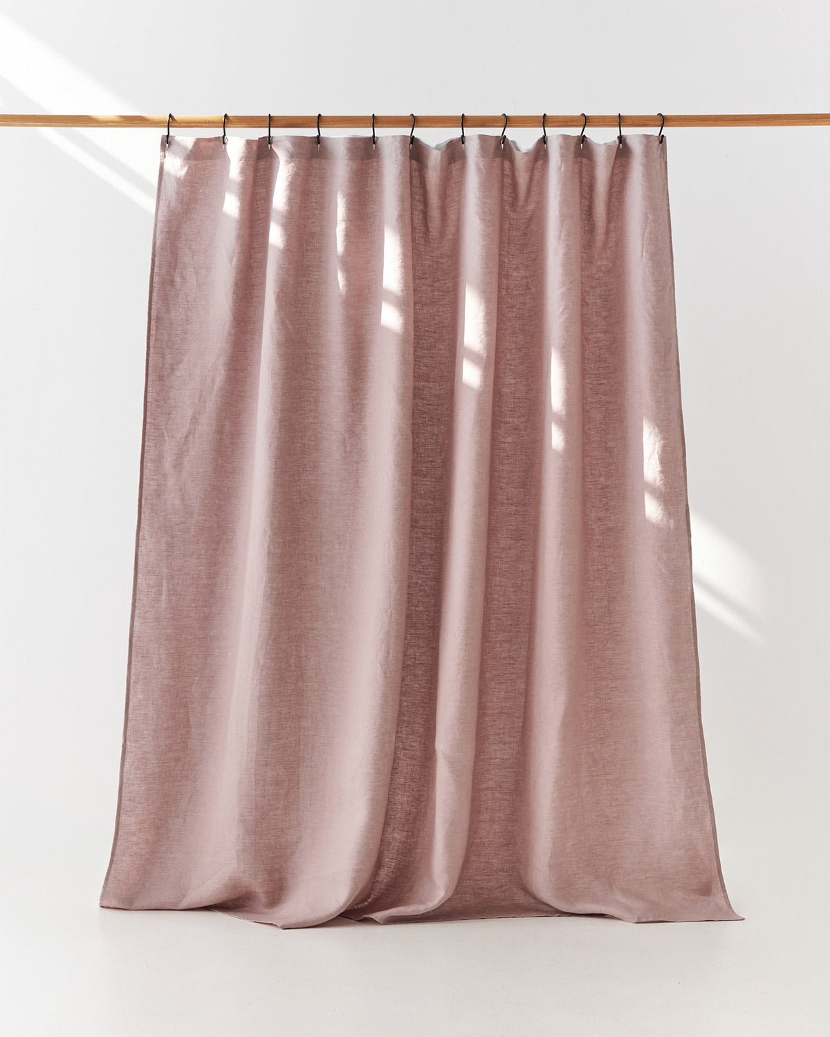 Linen Shower Curtain in Woodrose
